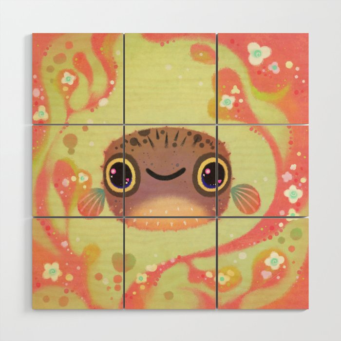 Smiling puffer Wood Wall Art Gallery Image 1