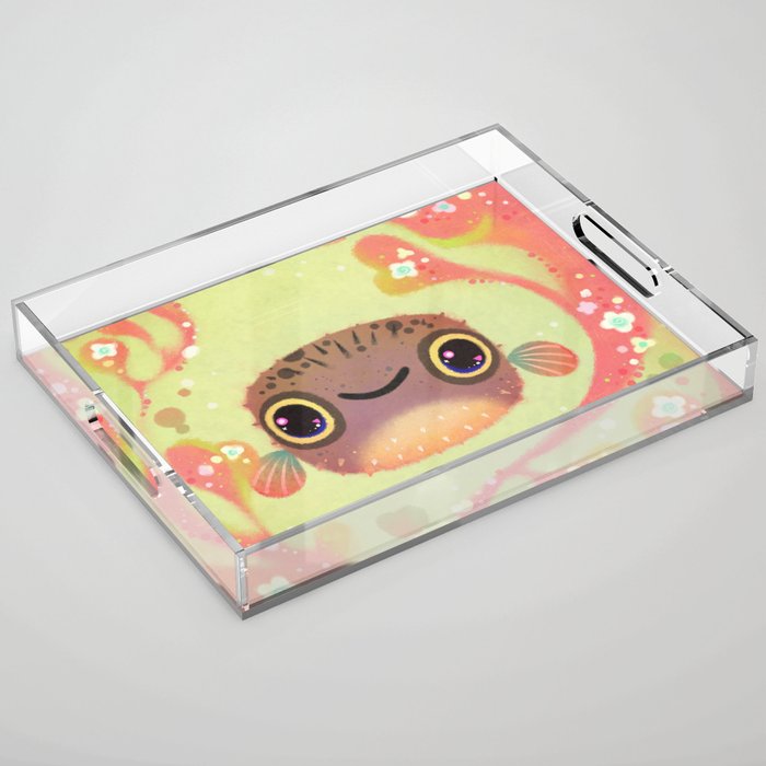 Smiling puffer Acrylic Tray Gallery Image 1