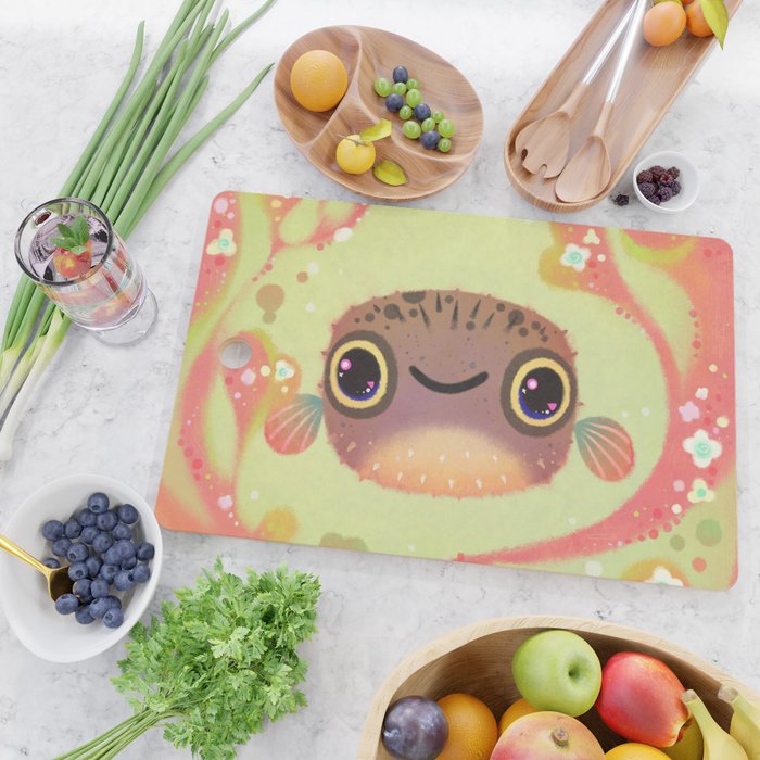 Smiling puffer Cutting Board Gallery Image 2