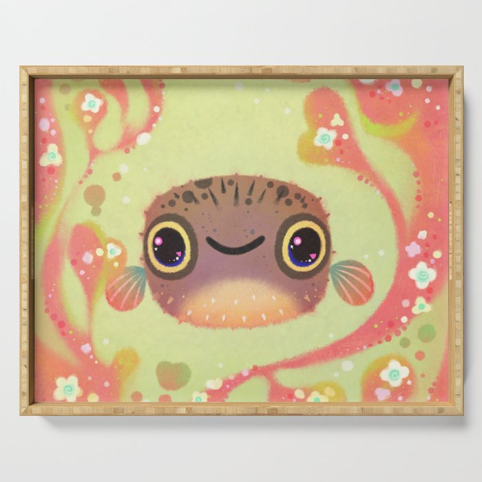 Smiling puffer Serving Tray Gallery Image 1