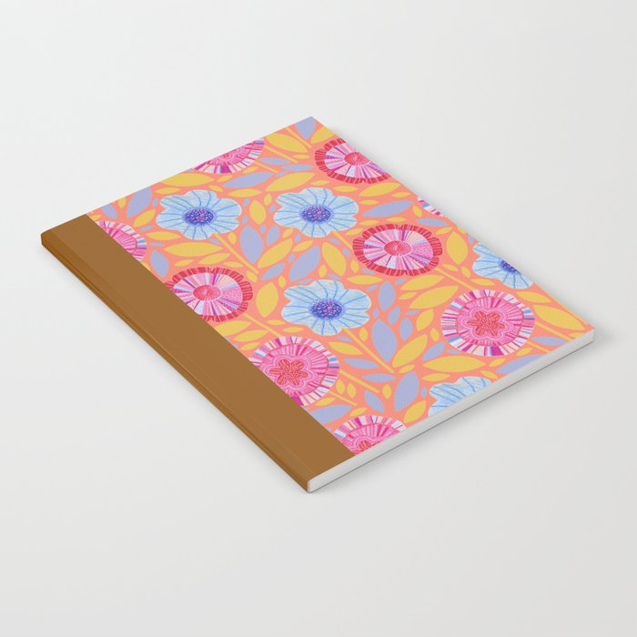 Folk Floral Blossoms in Sweet Peach Notebook Gallery Image 2