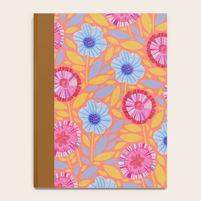 Folk Floral Blossoms in Sweet Peach Notebook Gallery Image 4