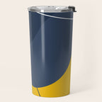Abstract Organic Shapes Navy Blue and Yellow Travel Mug Gallery Image 2