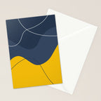 Abstract Organic Shapes Navy Blue and Yellow Stationery Card Gallery Image 2
