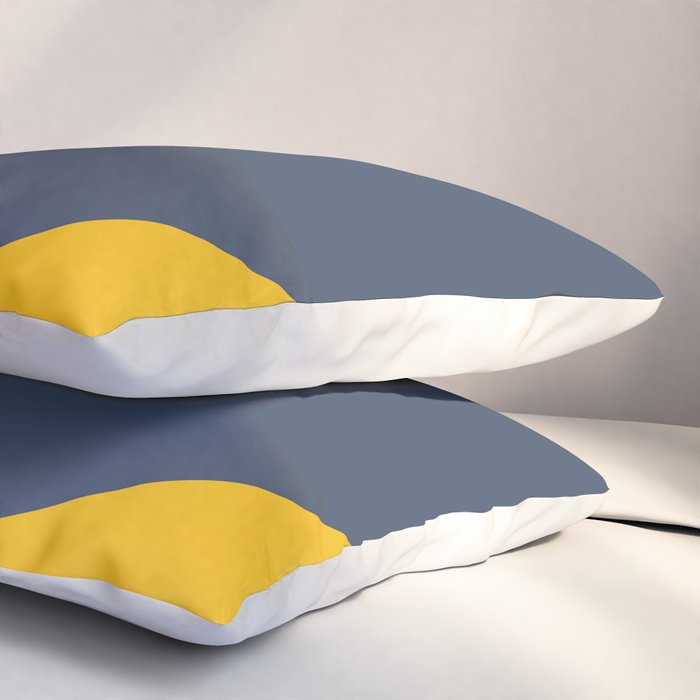Abstract Organic Shapes Navy Blue and Yellow Pillow Sham Gallery Image 3
