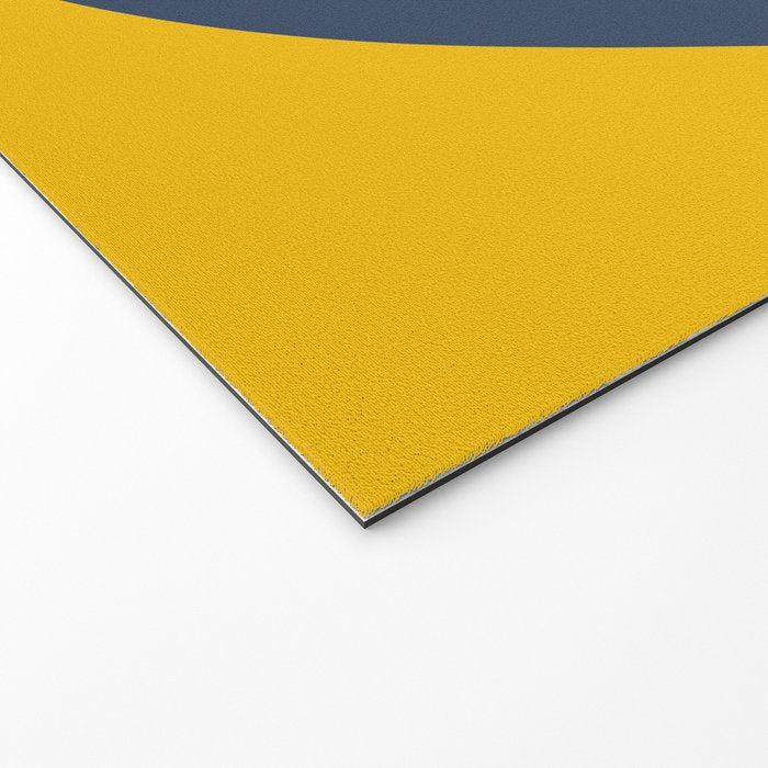Abstract Organic Shapes Navy Blue and Yellow Welcome Mat Gallery Image 2