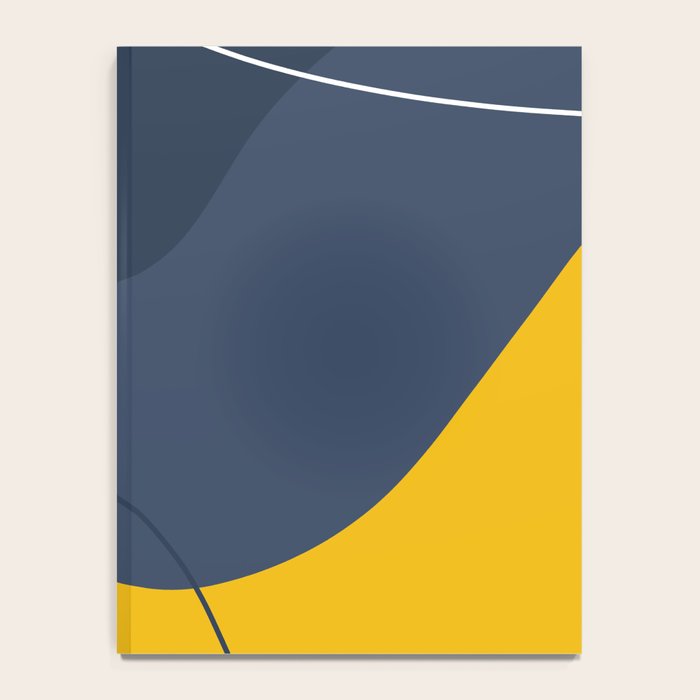 Abstract Organic Shapes Navy Blue and Yellow Notebook Gallery Image 4