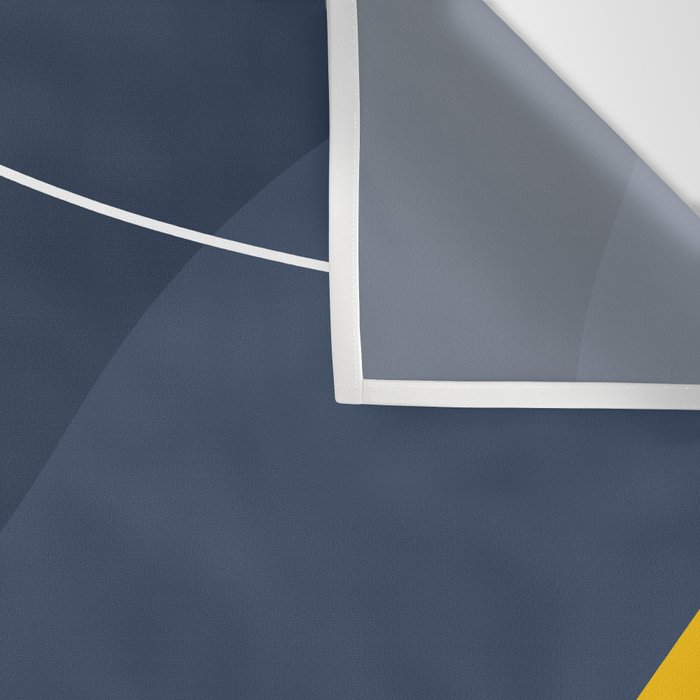 Abstract Organic Shapes Navy Blue and Yellow Wall Tapestry Gallery Image 3