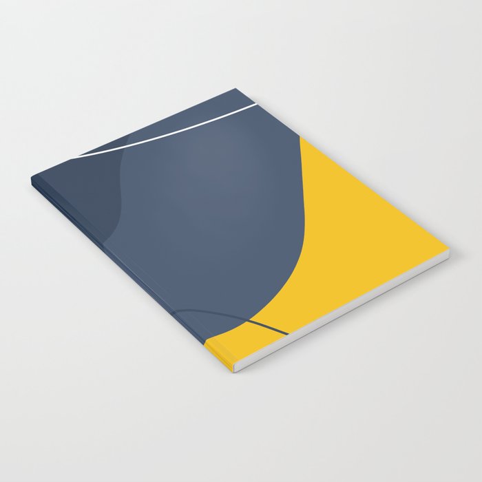 Abstract Organic Shapes Navy Blue and Yellow Notebook Gallery Image 2