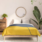 Abstract Organic Shapes Navy Blue and Yellow Comforter Gallery Image 3