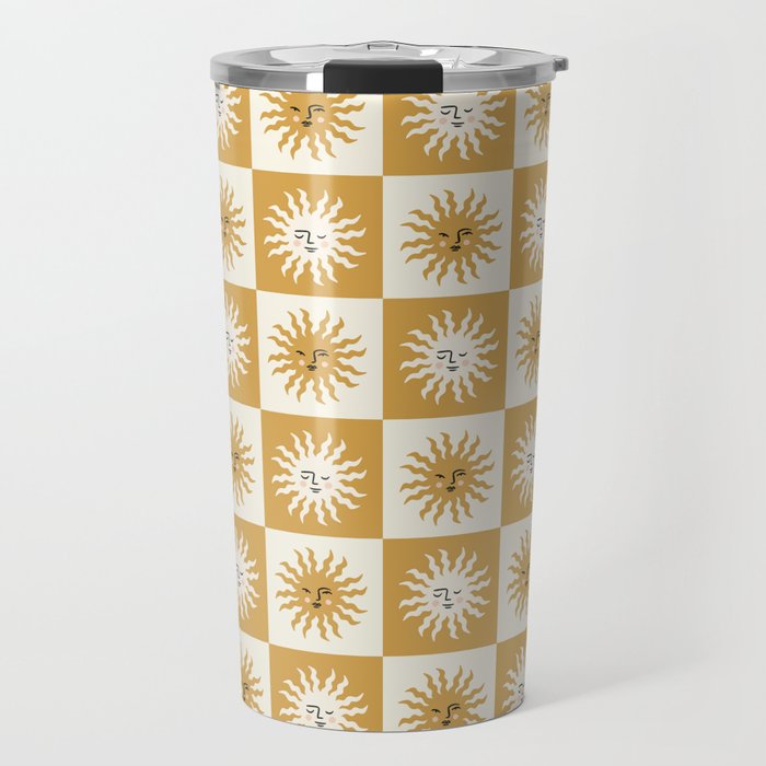 Vintage Checkered Sunshine Travel Mug Gallery Image 1