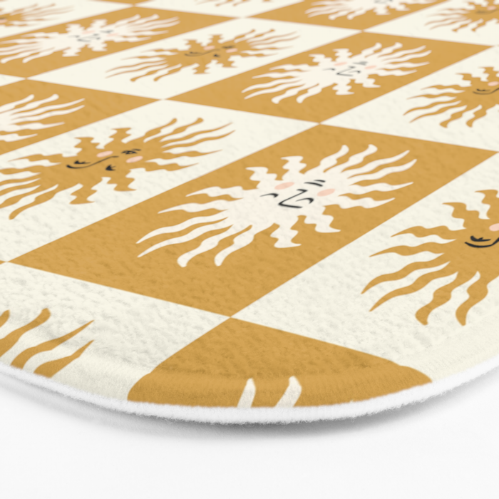 Vintage Checkered Sunshine Bath Mat Gallery Image 3