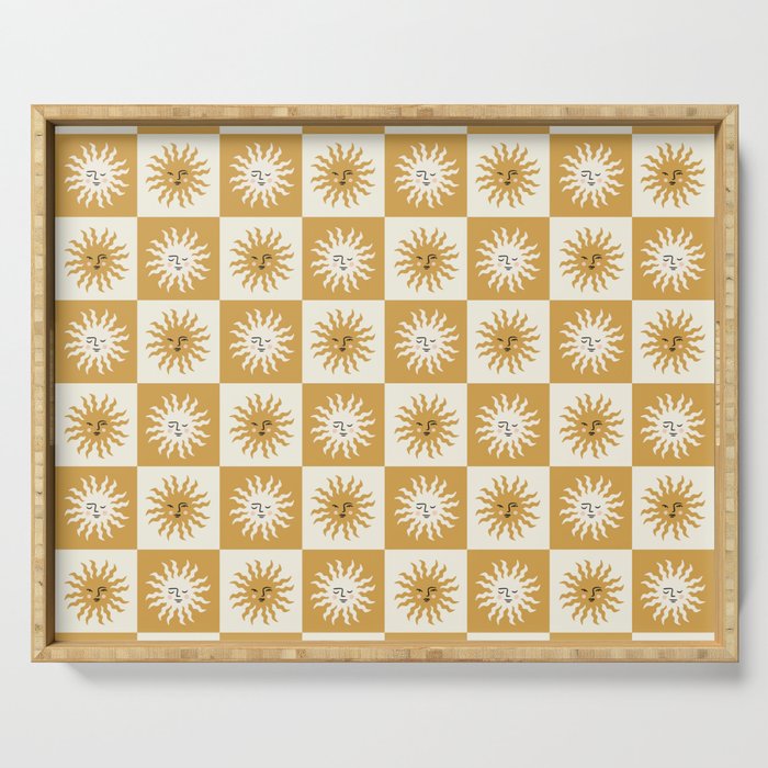 Vintage Checkered Sunshine Serving Tray Gallery Image 1