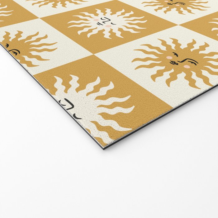 Vintage Checkered Sunshine Welcome Mat Gallery Image 2
