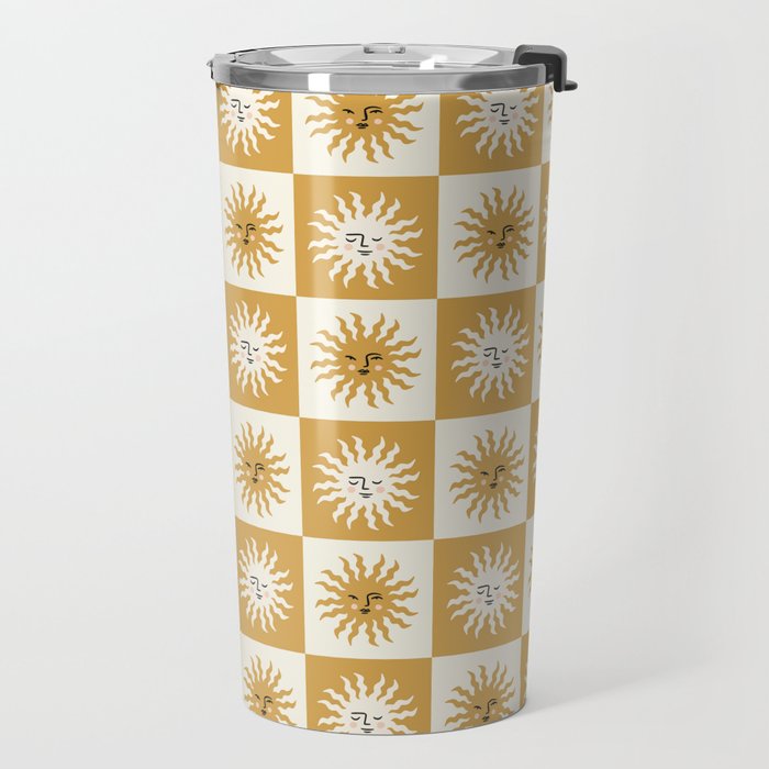 Vintage Checkered Sunshine Travel Mug Gallery Image 2