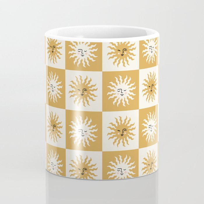 Vintage Checkered Sunshine Coffee Mug Gallery Image 4