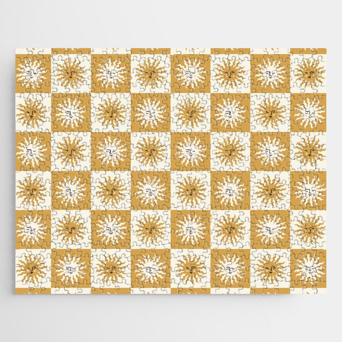 Vintage Checkered Sunshine Jigsaw Puzzle Gallery Image 1