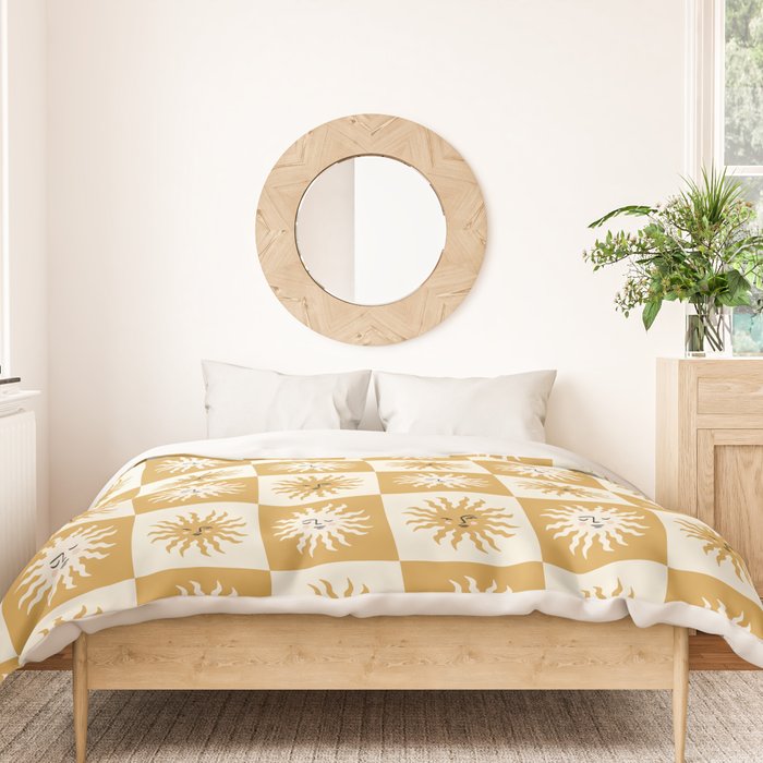 Vintage Checkered Sunshine Duvet Cover Gallery Image 3