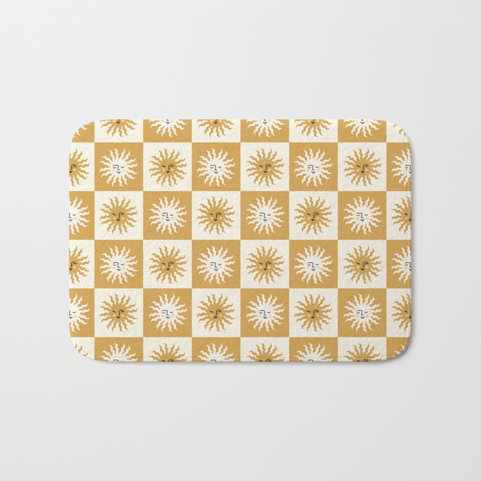 Vintage Checkered Sunshine Bath Mat Gallery Image 1