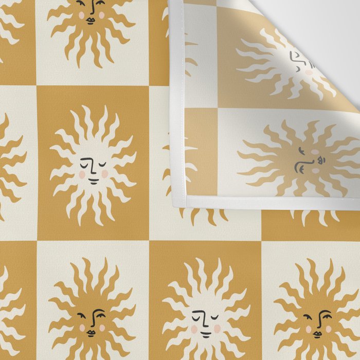 Vintage Checkered Sunshine Wall Tapestry Gallery Image 3