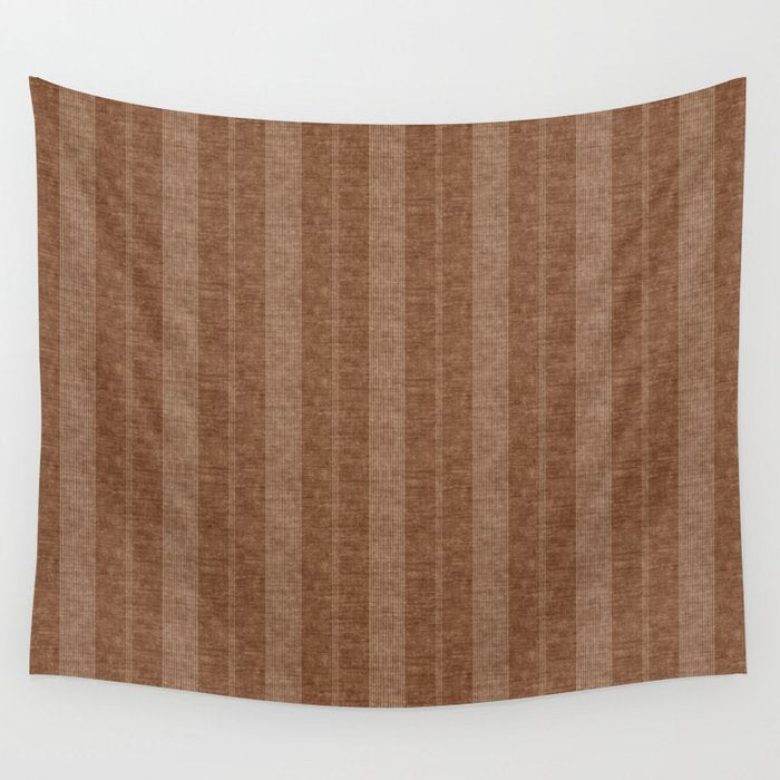 ivy stripes - warm brown Wall Tapestry Gallery Image 1