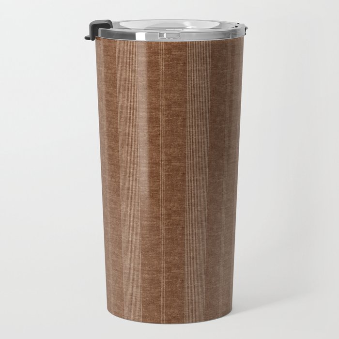 ivy stripes - warm brown Travel Mug Gallery Image 3