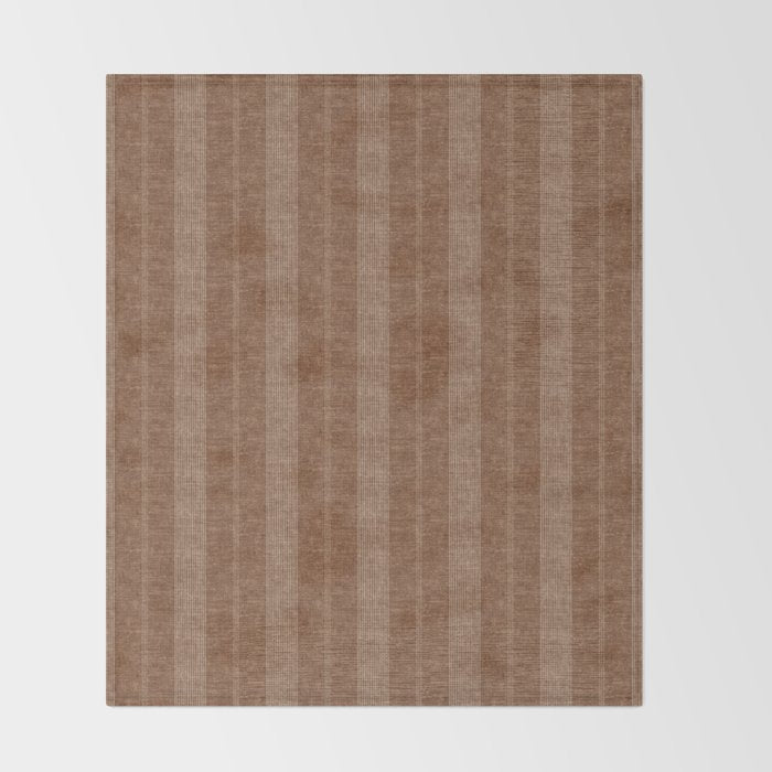 ivy stripes - warm brown Throw Blanket Gallery Image 2