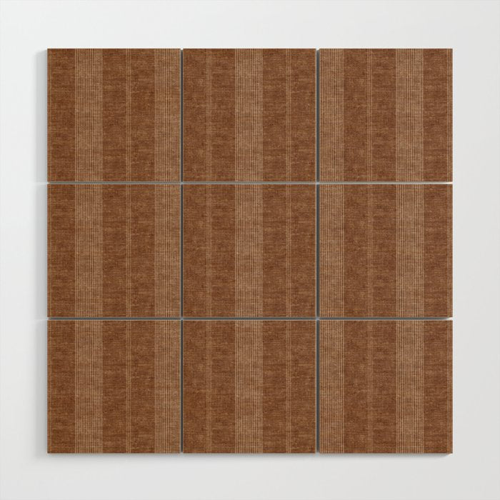 ivy stripes - warm brown Wood Wall Art Gallery Image 1