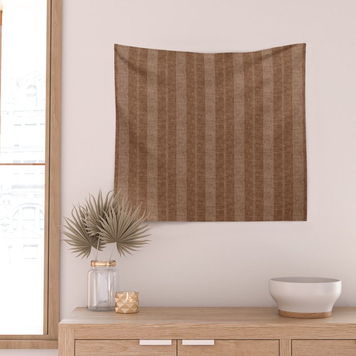 ivy stripes - warm brown Wall Tapestry Gallery Image 2