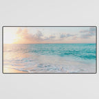 Beautiful tropical turquoise sandy beach photo Desk Mat Gallery Image 3