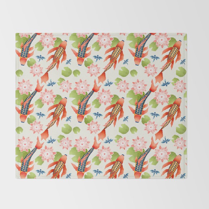 Koi Pond I Throw Blanket Gallery Image 2