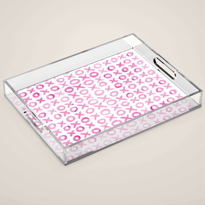 Xoxo valentine's day - pink Acrylic Tray Gallery Image 1
