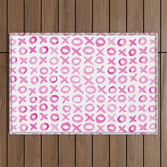 Xoxo valentine's day - pink Outdoor Rug Gallery Image 1