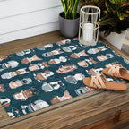 Doggie Coffee and Tea Time II Outdoor Rug Gallery Image 2