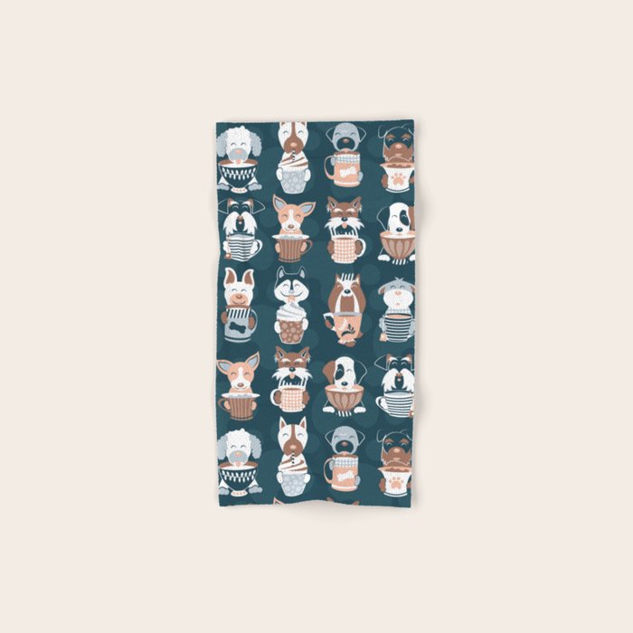 Doggie Coffee and Tea Time II Bath Towel Gallery Image 1