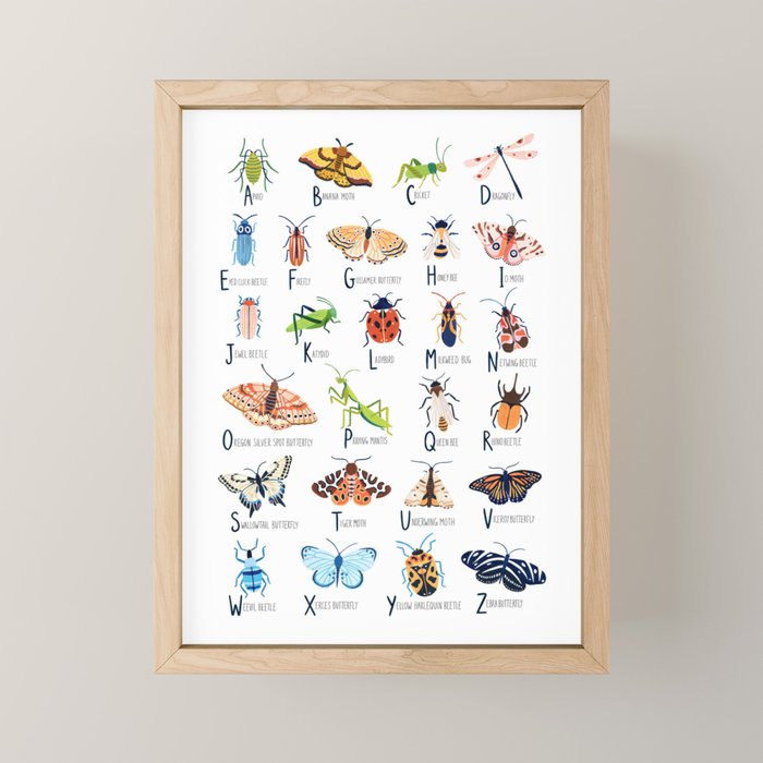 Insect Alphabet Mini Art Print Gallery Image 1