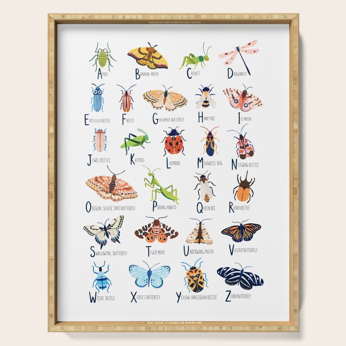 Insect Alphabet Serving Tray Gallery Image 1