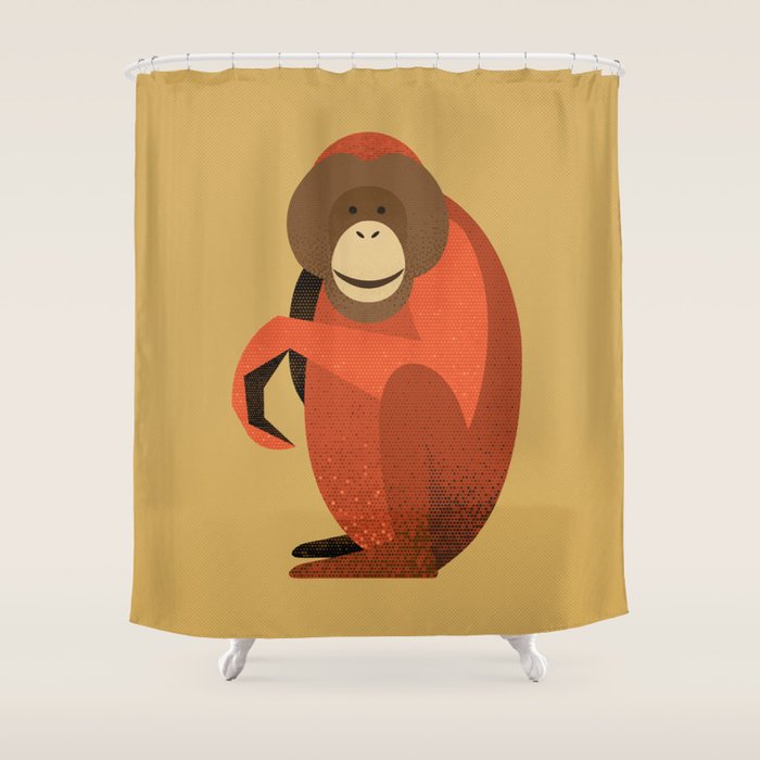 Whimsy Orangutan Shower Curtain Gallery Image 1