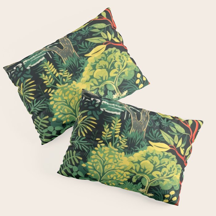 Midnight Tropical  Forest Pillow Sham Gallery Image 3
