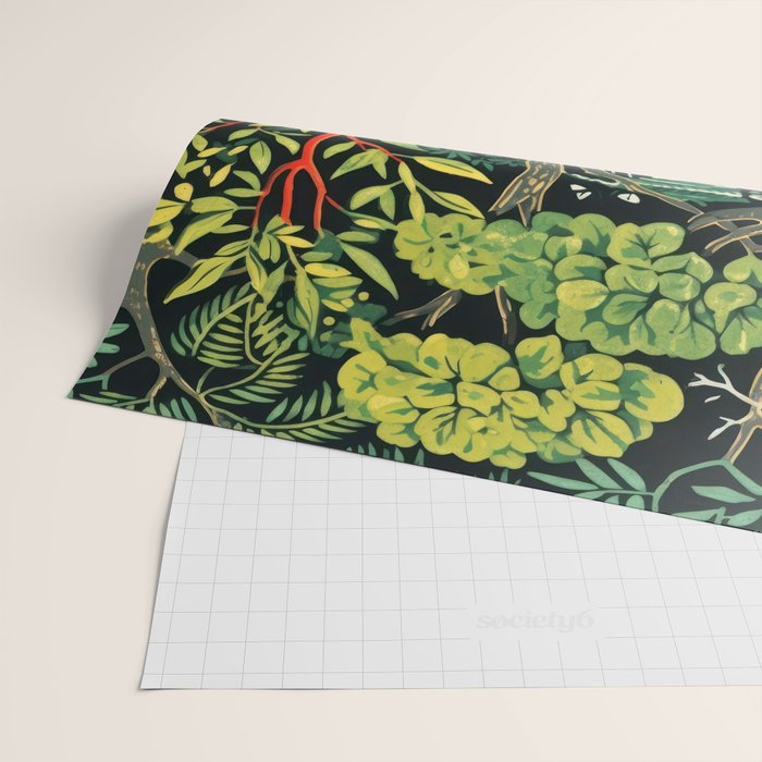 Midnight Tropical  Forest Wrapping Paper Gallery Image 2