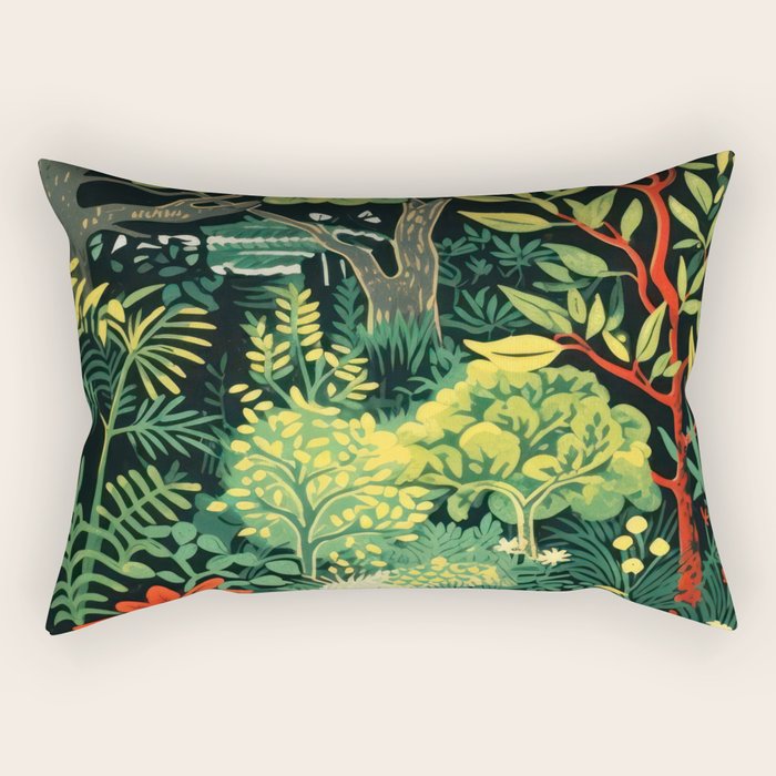 Midnight Tropical  Forest Rectangular Pillow Gallery Image 2