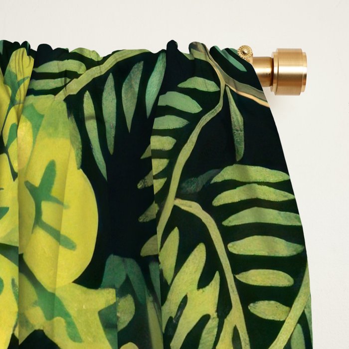 Midnight Tropical  Forest Window Curtain Gallery Image 2