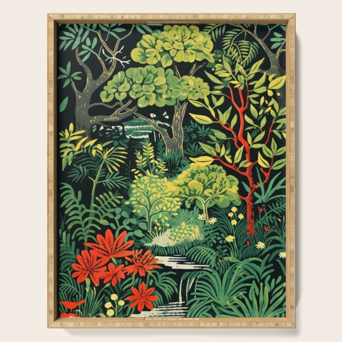 Midnight Tropical  Forest Serving Tray Gallery Image 1
