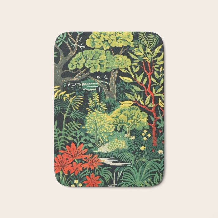 Midnight Tropical  Forest Bath Mat Gallery Image 1