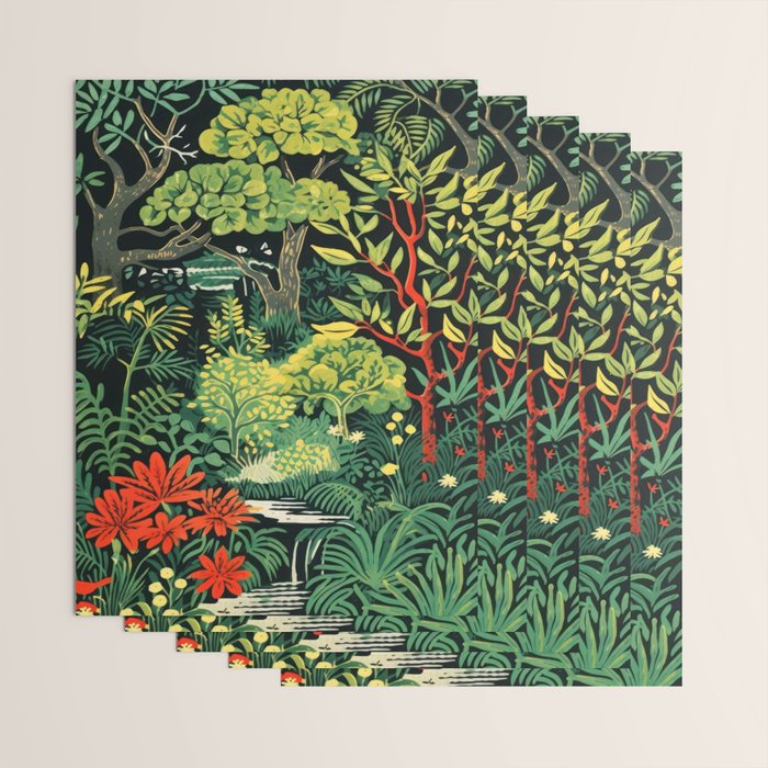 Midnight Tropical  Forest Wrapping Paper Gallery Image 3