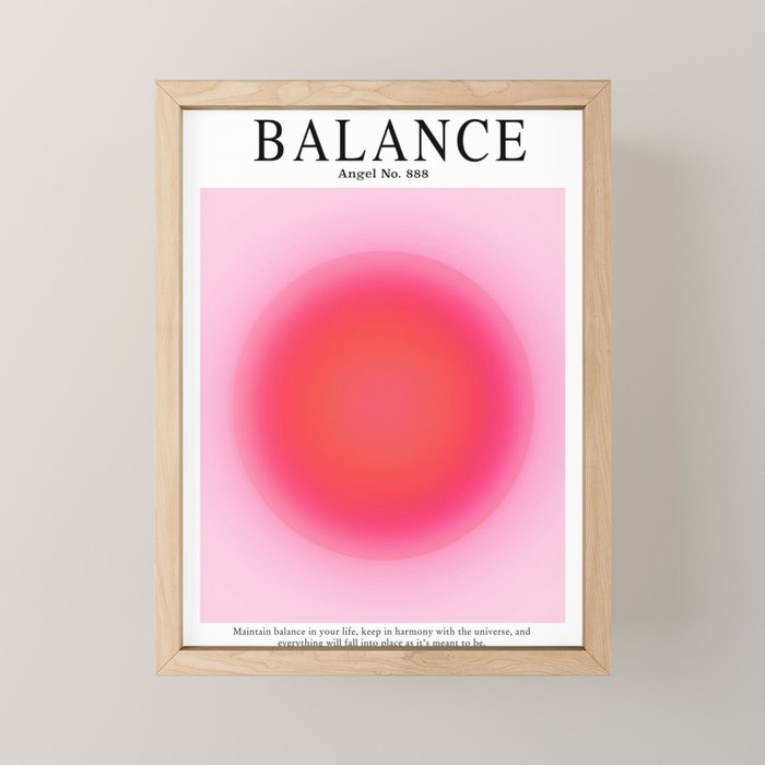 Gradient Angel Numbers: Angel Number 888 - Balance (Pink Palette) Mini Art Print Gallery Image 1