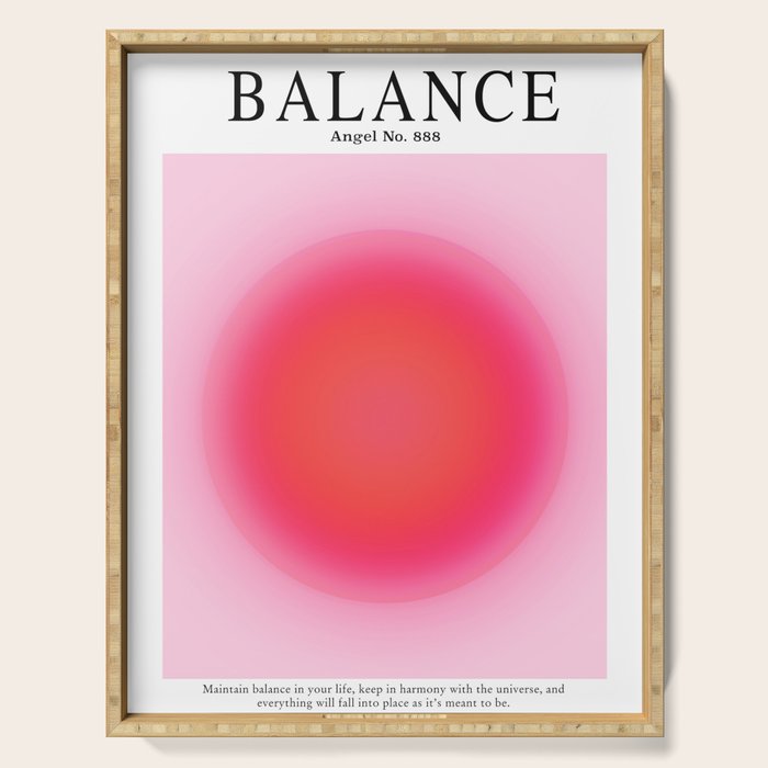 Gradient Angel Numbers: Angel Number 888 - Balance (Pink Palette) Serving Tray Gallery Image 1