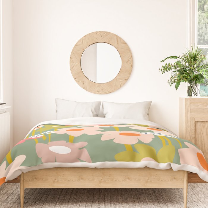 Retro flower pattern 3 Duvet Cover Gallery Image 3