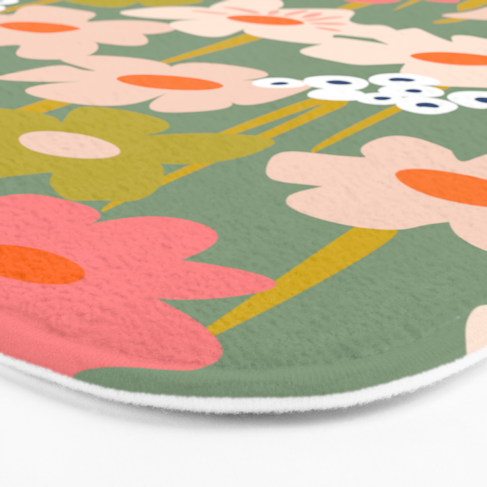Retro flower pattern 3 Bath Mat Gallery Image 3