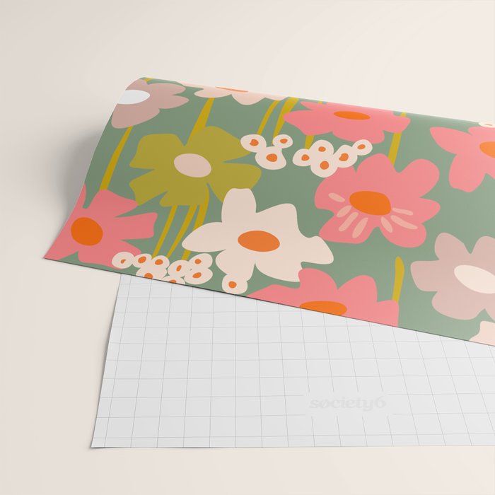 Retro flower pattern 3 Wrapping Paper Gallery Image 2